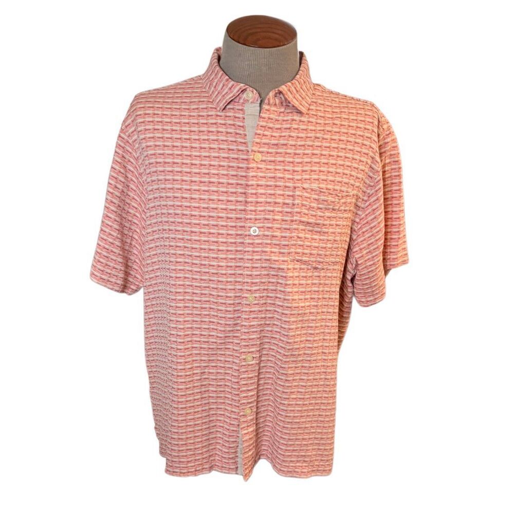 Tommy Bahama Giovanni Geo Mens Classic Fit Silk Shirt XL Island Vacation